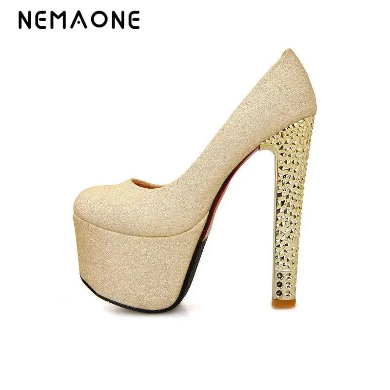 

2016 Hot Sale New Concise Fashion Woman Square High Heels Pumps Lady's Sexy Casual Round Toe Slip On Solid Woman Dress Shoes!!