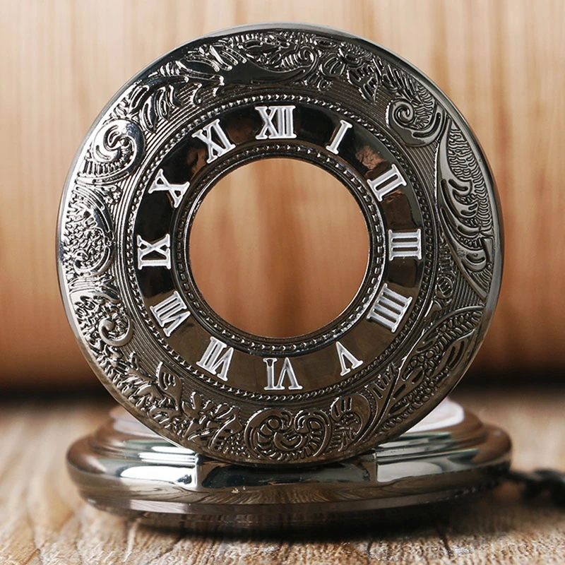 Полые прозрачные стеклянные механические часы для мужчин, покрытие стимпанк Relojes de bolsillo Карманные часы автоматические для мужчин и женщин