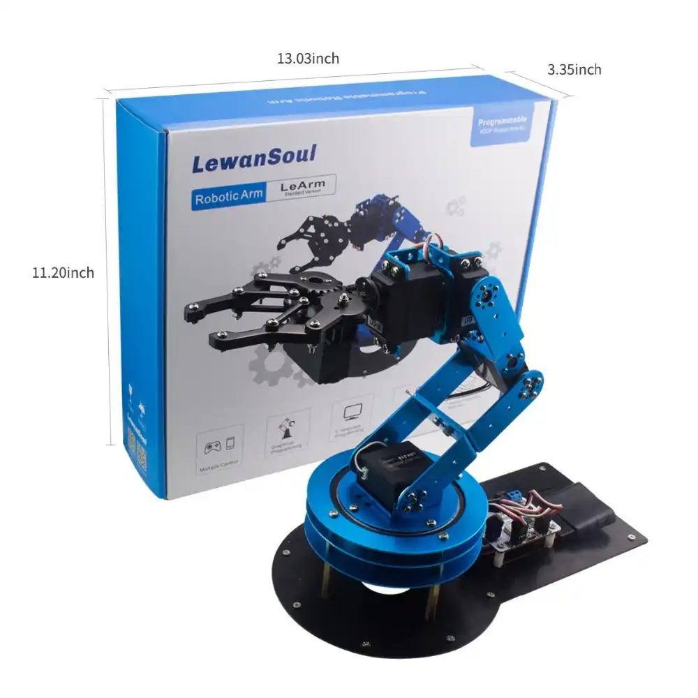 LOBOT Industrial 6 DOF Robot Arduino Servo Arm Unassembled Remote Control Educational RC Parts Robot Toys for Children