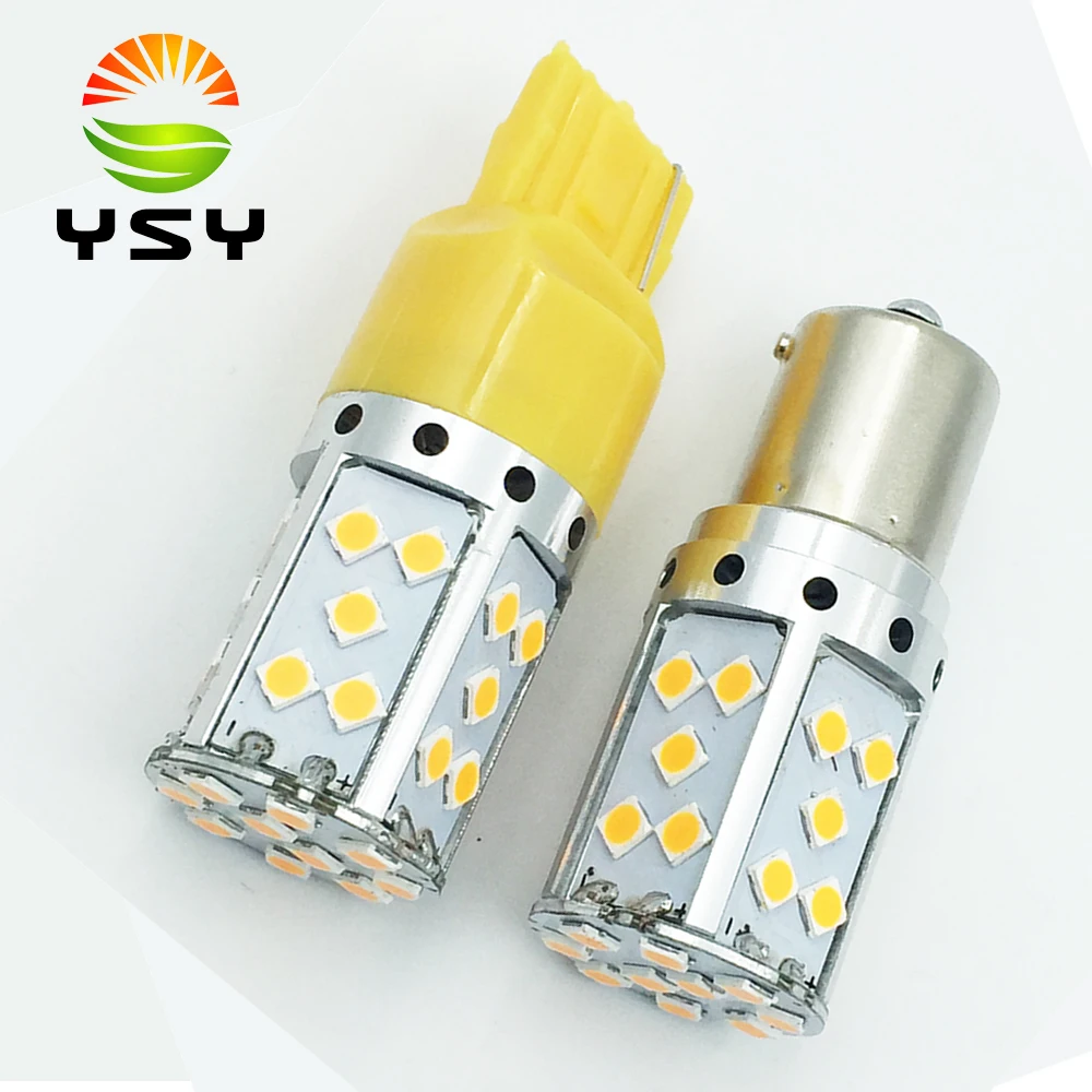 YSY 2pcs T20 7440 W21W LED Bulb 3030 35SMD Canbus 1156 BAU15S PY21W BA15S P21W Lamp For Car Turn Signal Lights Amber DC12V | Автомобили и
