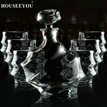 HOUSEEYOU 1 графин(900 мл) 6 бокалов для виски красивый Эверест горный Графин Набор Ограниченная серия Роскошный бессвинцовый кристалл