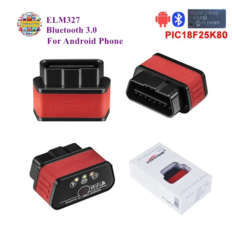 KW903 ELM327 V1.5 Bluetooth 3,0 OBD2 автоматический сканер KONNWEI KW 903 Bluetooth 3,0 ELM 327 V1.5 Диагностический Инструмент OBD 2 считыватель кодов