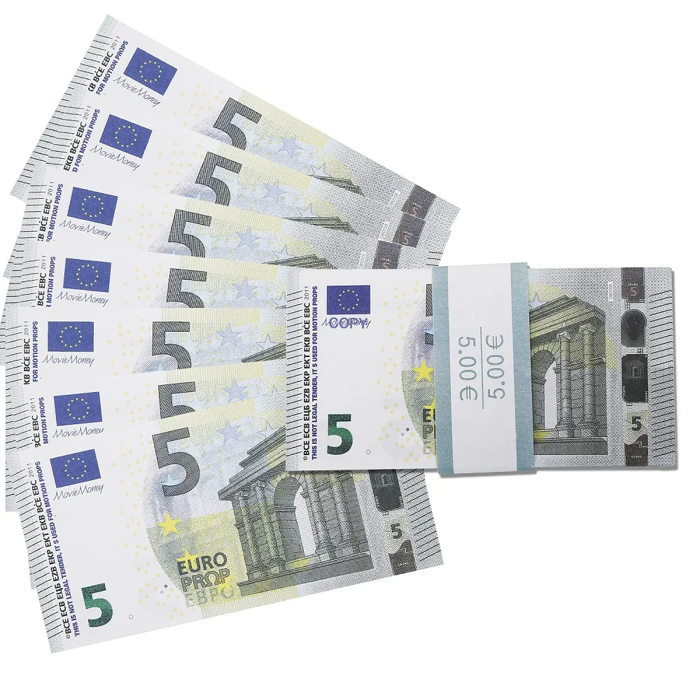 

5 Euro Prop money Fake Euros, Banknotes Fake Money counting Kids money Pretend For Movies, Films, Money Guns Cash Cannon