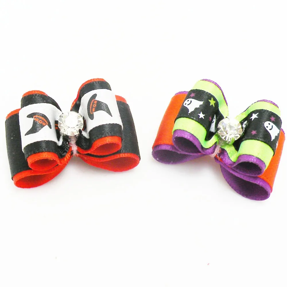 

100PC/Lot Halloween Dog Bows Witch Hat Dog Accessories Holiday Pet Dog Grooming Bows Supplies