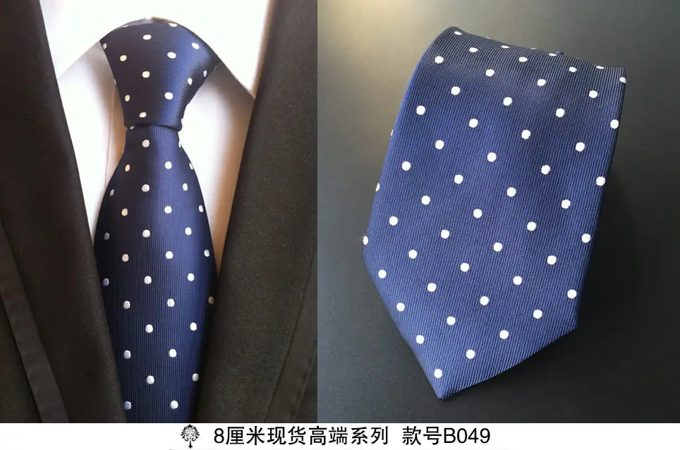 Модный галстук мужской Шелковый костюмный галстук для свадьбы в горошек Gravata для мужчин s Vestidos шеи галстуки - Цвет: B049