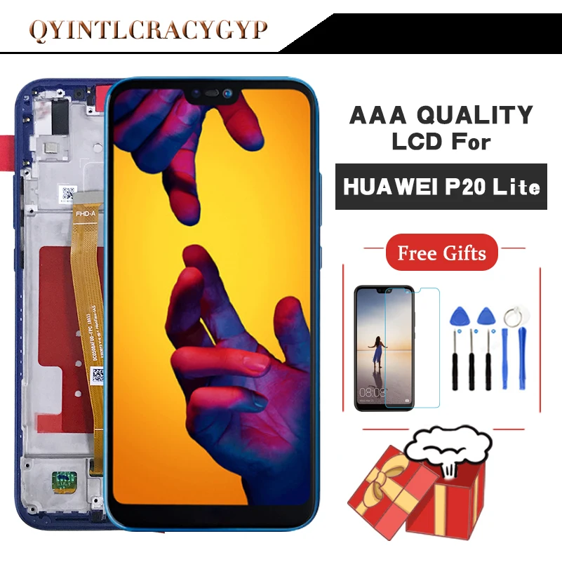 ЖК дисплей для Huawei P20 lite сенсорный экран с дигитайзером в сборе Замена дисплея HUAWEI