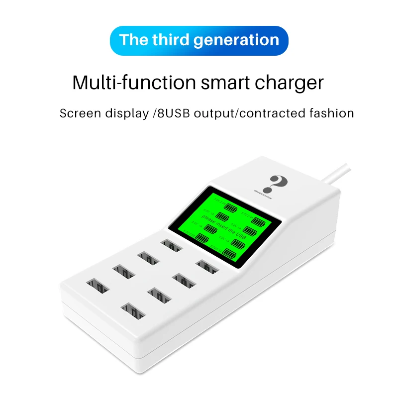 universal 8 ports smart USB charger Led display 8A multiple wall adapter HUB adapter socket for mobile phone tablet PC camera universal 8 ports smart USB charger Led display 8A multiple wall adapter HUB adapter socket for mobile phone tablet PC camera