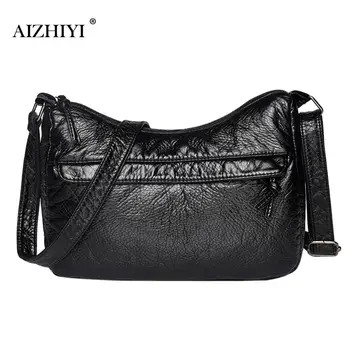 

Women Vintage PU Leather Bag Spring Summer Messenger Bags Hobos Handbags Designer Female Handbag Shoulder Bag 27x17x10cm