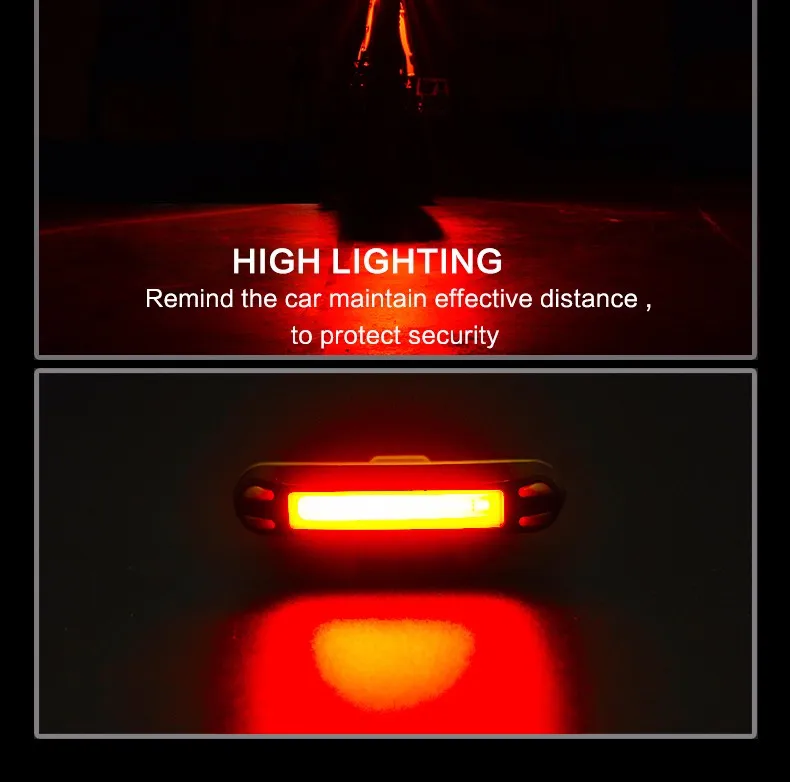 Perfect Rockbros Cycling Taillight IPX5 Waterproof Bike Rear Tube Light USB Rechargeable Bicycle Warning Lamp Flashlight Tail Light 8