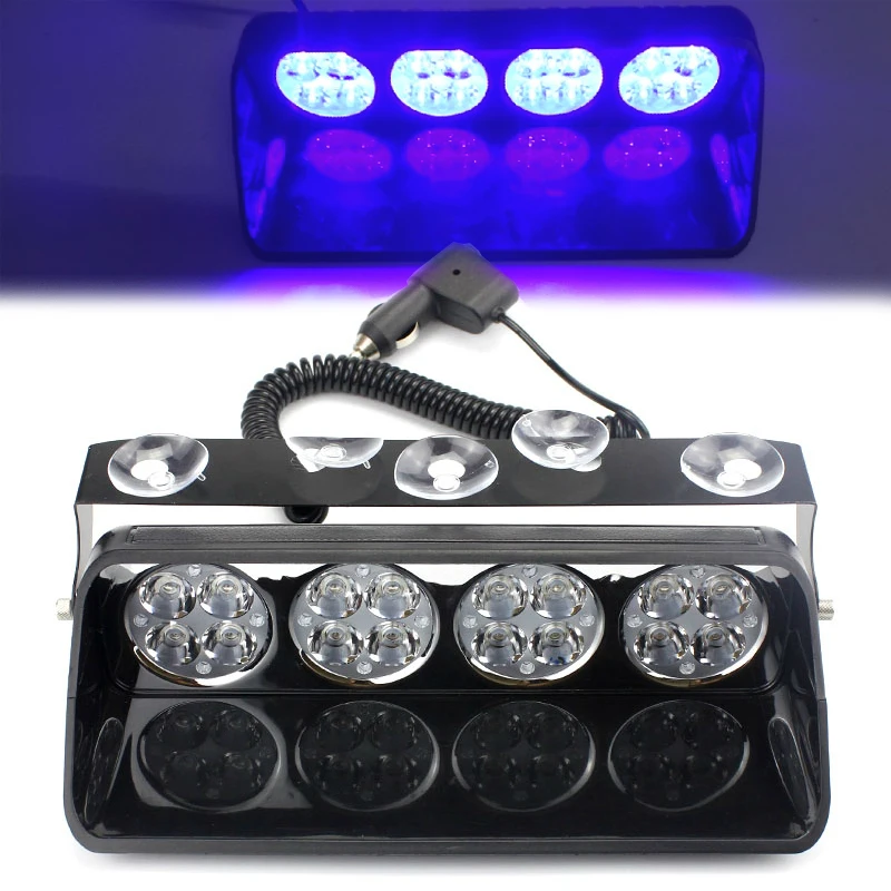 16LED 48W Windshield Led Strobe Light Car Flash Signal Police Emergency