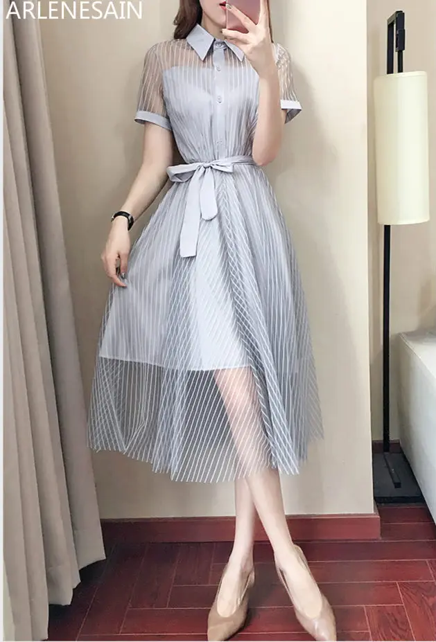 chiffon shirt dress