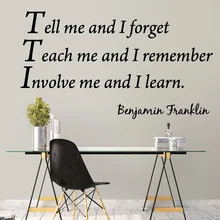 Creative Benjamin Franklin Quote Cartoon Wall Stickers Wall Decals Art For Kids Room Classroom Decorative Vinyl Sticker Murals cartoon plant vinyl decorative wall sticker