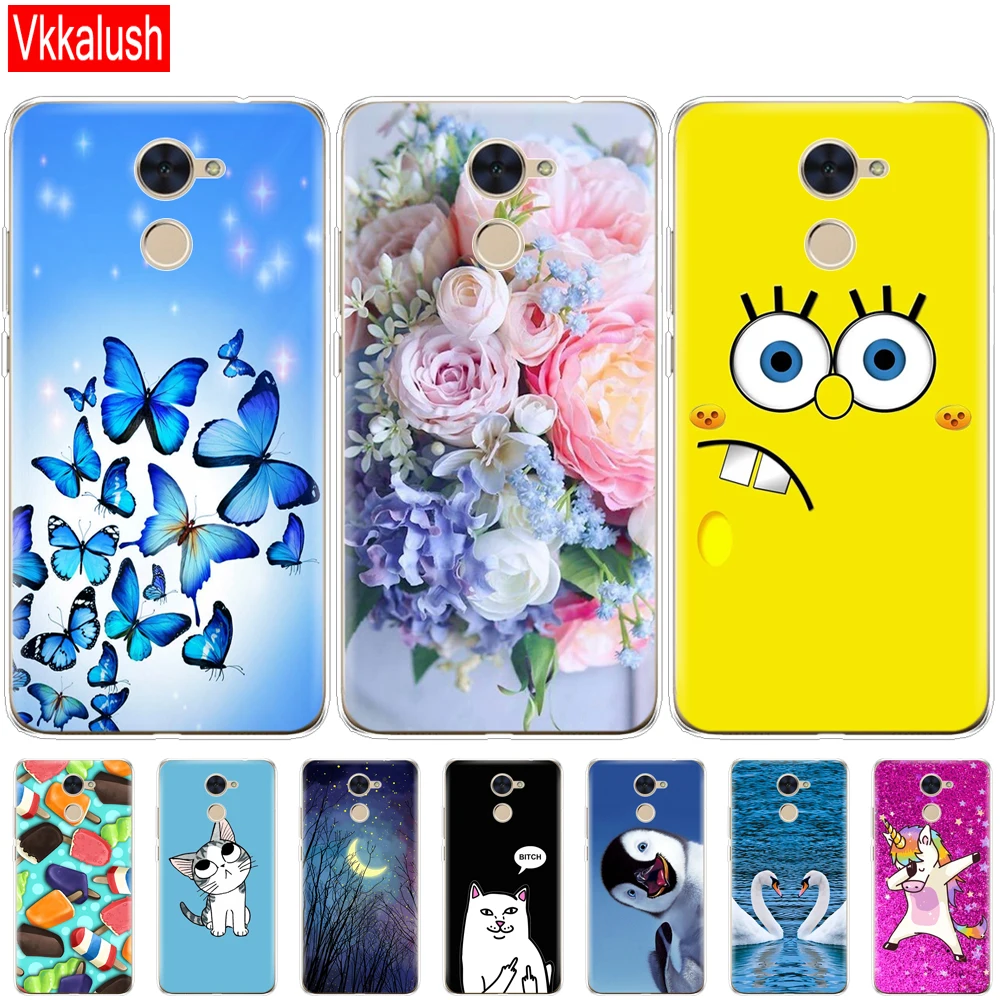 

cover phone case for huawei Y7 2017/Y7 PRIME 2017 soft tpu Silicon back cover 360 full protective printing coque