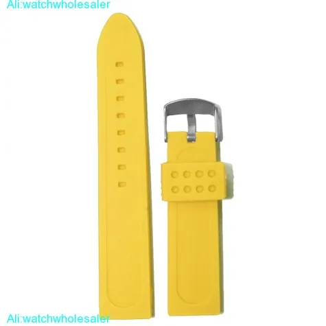 22mm Banana Yellow Silicone Jelly Rubber Lady Men Watch Band Straps WB1072M22JB