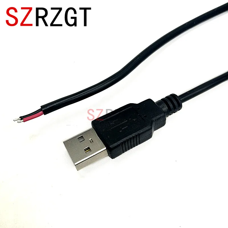 1 шт. м черный 5 В 2Pin провод usb кабель луженый медный разъем с разъемом типа для USB