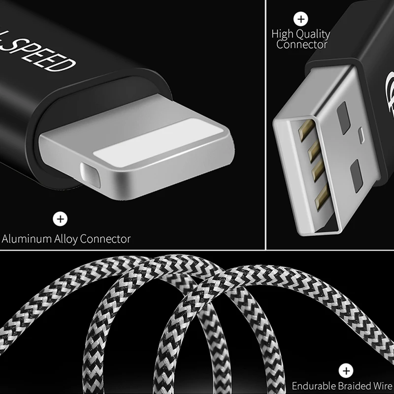DUX DUCIS USB кабель для iPhone Xs Max X 7 8 данных быстрое зарядное Освещение 5 5S 6 S iPad телефон