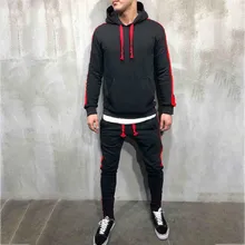 LNCDIS мужские толстовки с капюшоном Хлопок Для Мужчин's осень-зима Лоскутная Толстовка Топ и штаны комплекты спортивный костюм A5