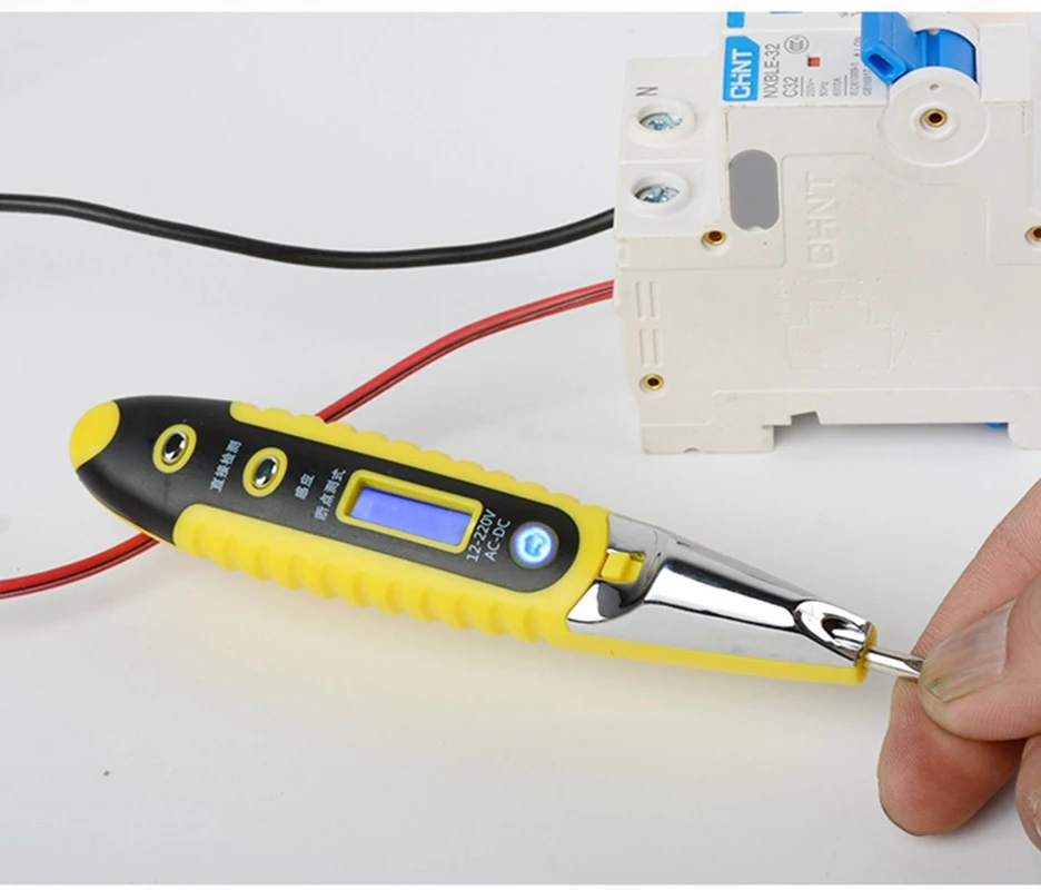 1 шт. Бесконтактный Электрический тестер ручка цифровой тестер датчика детектора напряжения ручка 12~ 220 В со светодиодный светильник индикатор напряжения