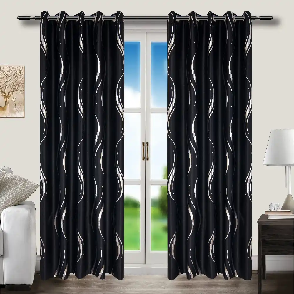 myru novedad hermosas cortinas de sombra completa cortinas negras y plateadas para sala de estar