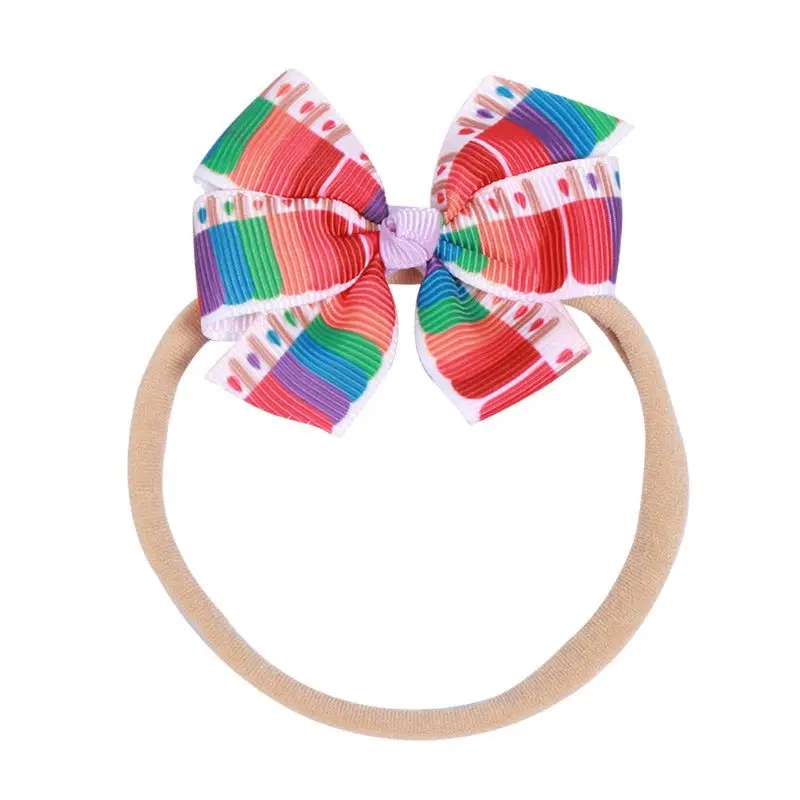 

New Baby Girls Bows Headband 10pcs/set Stretchy Nylon Headbands for Girls Cute Prints Bows Headband Set Kids Hair Accessories
