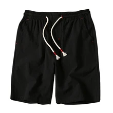 Летние новые хлопковые шорты свободные мужские повседневные шорты черные белые шорты с завязками на талии мужские шорты размера плюс 4XL 5XL