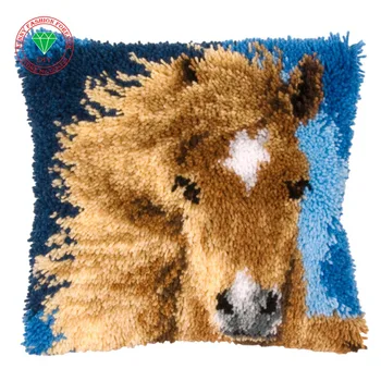 

diy mat Horse picture Cross-stitch cushion Patchwork stitch pillowcase embroidery thread Latch hook rug kits cushion christmas