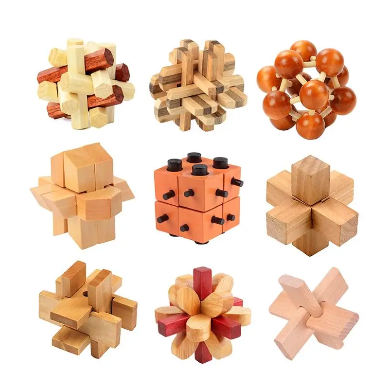 Luban Замок Деревянный блокировка головоломки игры деревянные головоломки подарок для детей взрослых шестиугольная много типа забавная игрушка