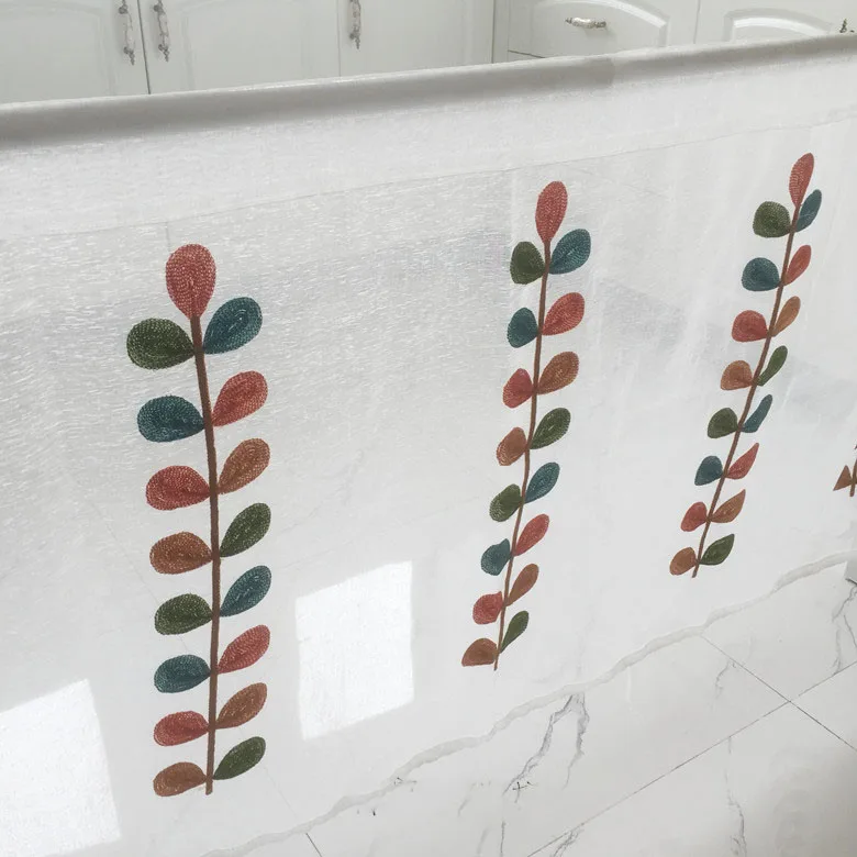 Tiyana в европейском стиле, с вышивкой кофейный занавес, Короткая занавеска, прозрачная панель, полузанавес, садовая кухня, окно, экранирование D009#4 - Цвет: Tulle Curtain