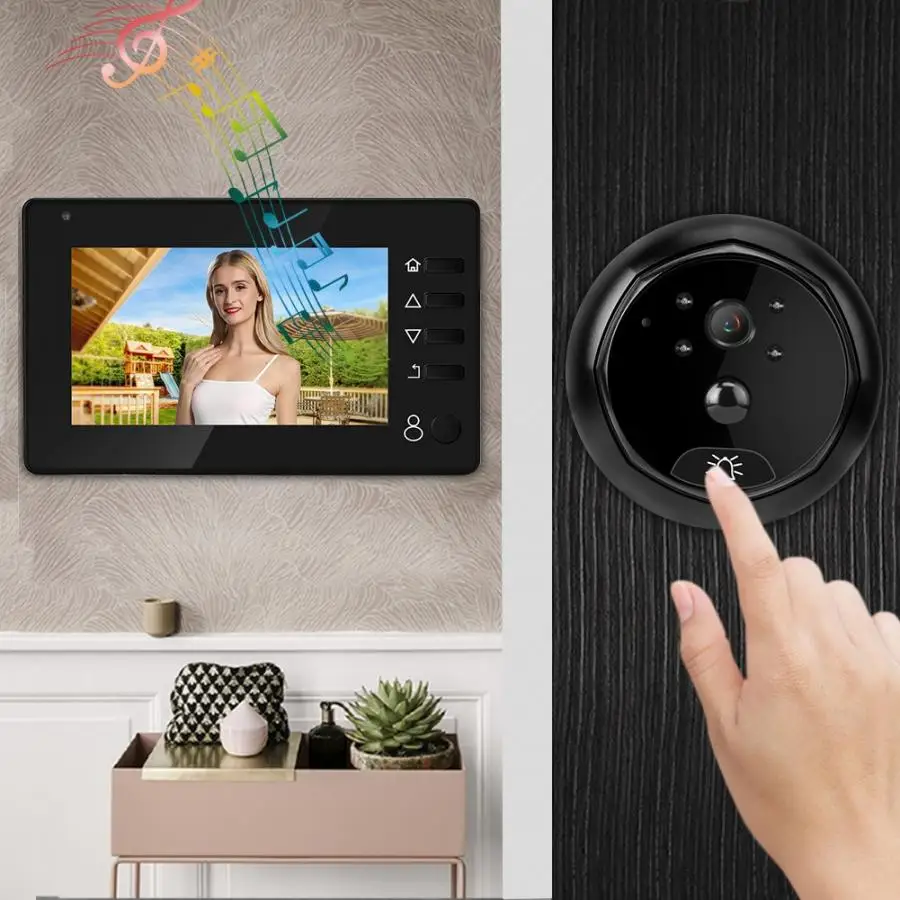 

4.3 Inch doorbell Infrared Visual Doorbell Motion Detector Door Phone Security System door bell waterproof no battery
