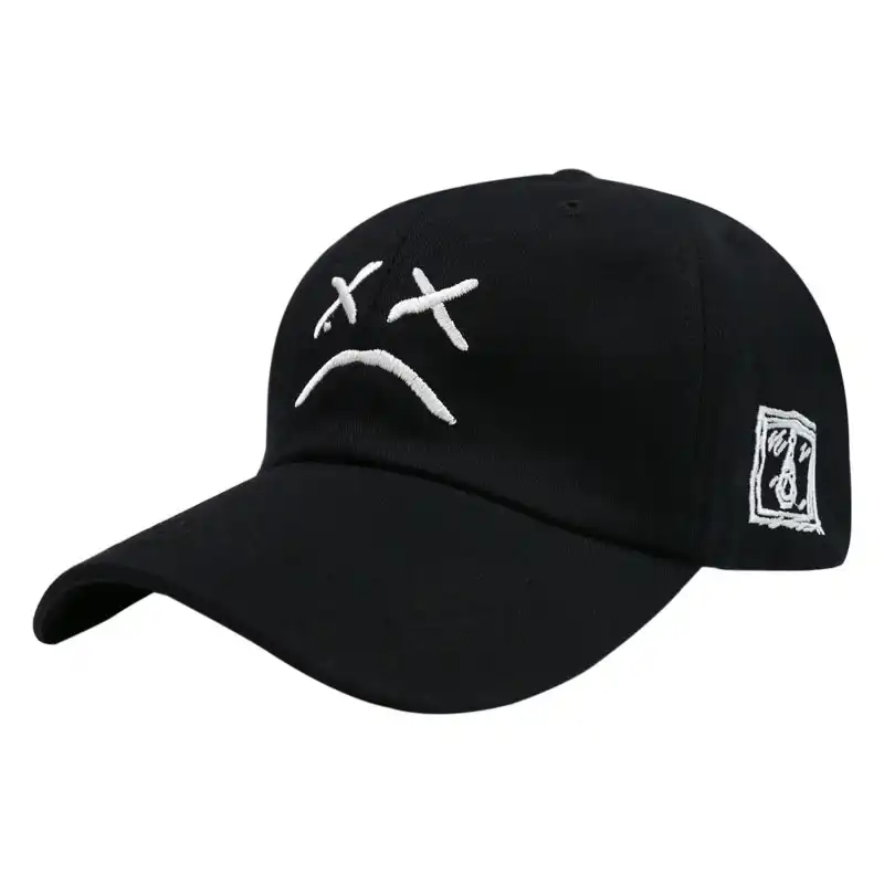 Gorra de béisbol para hombre cara sonriente bordado