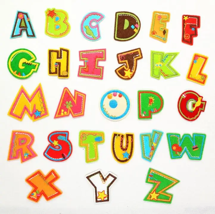 

Colorful Letters Iron On Patch Alphabet Embroidered Applique Letters Sew On Name Badge Patches