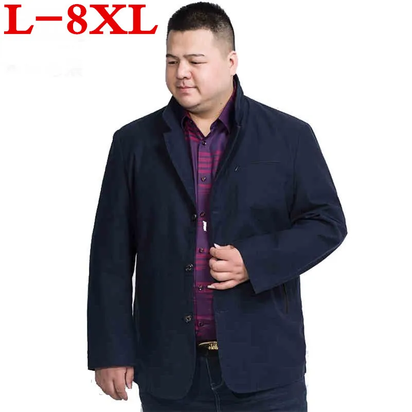 Размера плюс 8XL 7XL Новое поступление брендовая одежда осенний костюм Блейзер