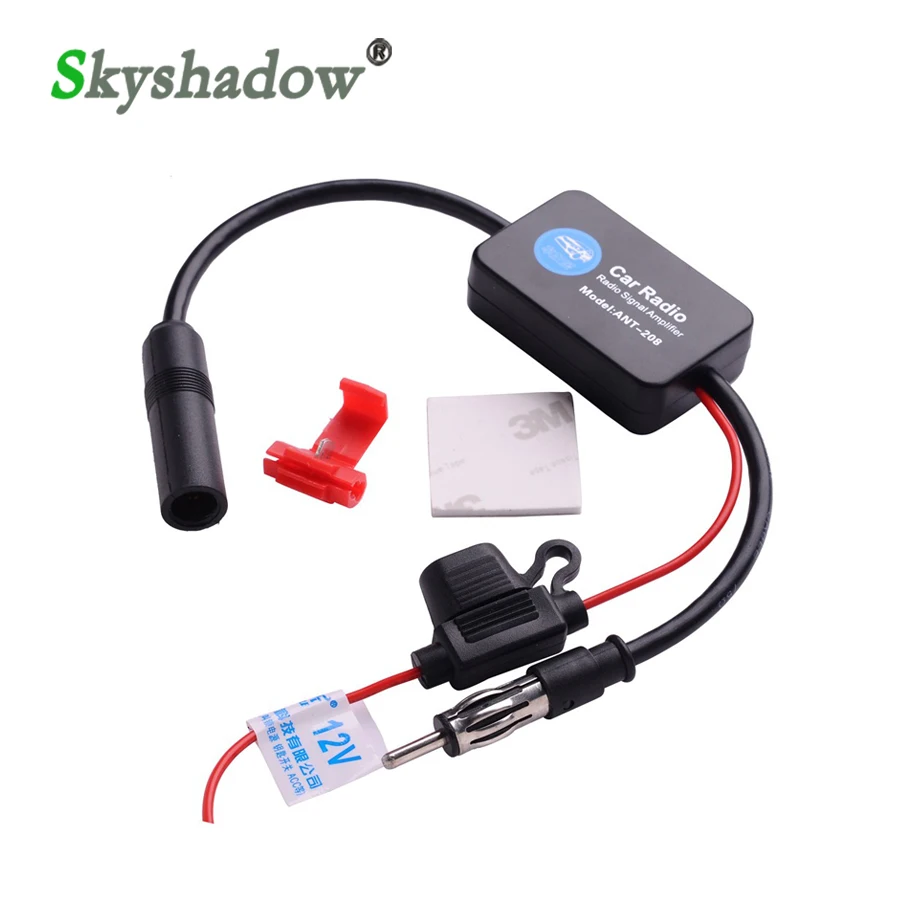 

New Black 12V Car Automobile Radio Signal Amplifier ANT-208 Auto FM/AM Antenna Booster hot selling