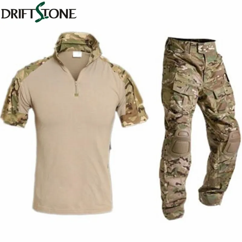 

Tactical Multicam Military Uniform Camouflage Suit Men Army Short Combat Shirt+ Cargo Pants Paintball Hunting Clothes Set