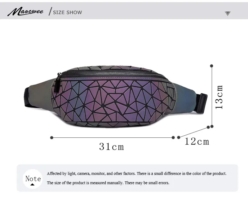 Женская поясная сумка люксовый бренд Геометрическая светящаяся голографическая поясная сумка для путешествий Мужская нагрудная сумка маленькая поясная сумка Новинка