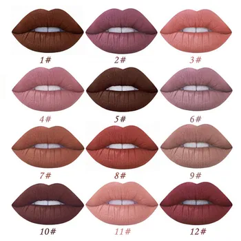

12PCS MISS ROSE Makeup liquid Matte Lipstick Velvet High quality Long Lasting Nude Red Color Sexy lipstick Matt Lipgloss