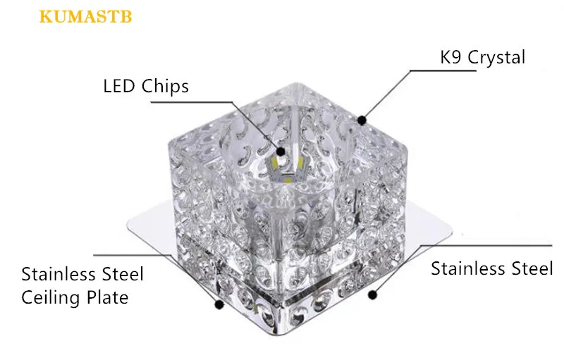 Square Crystal Ceiling Lamp 25