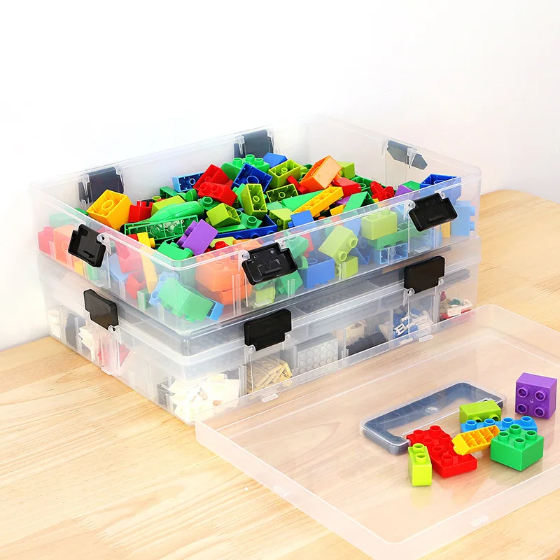 Строительные блоки игрушки Lego большая емкость ручной чехол для детей прозрачный