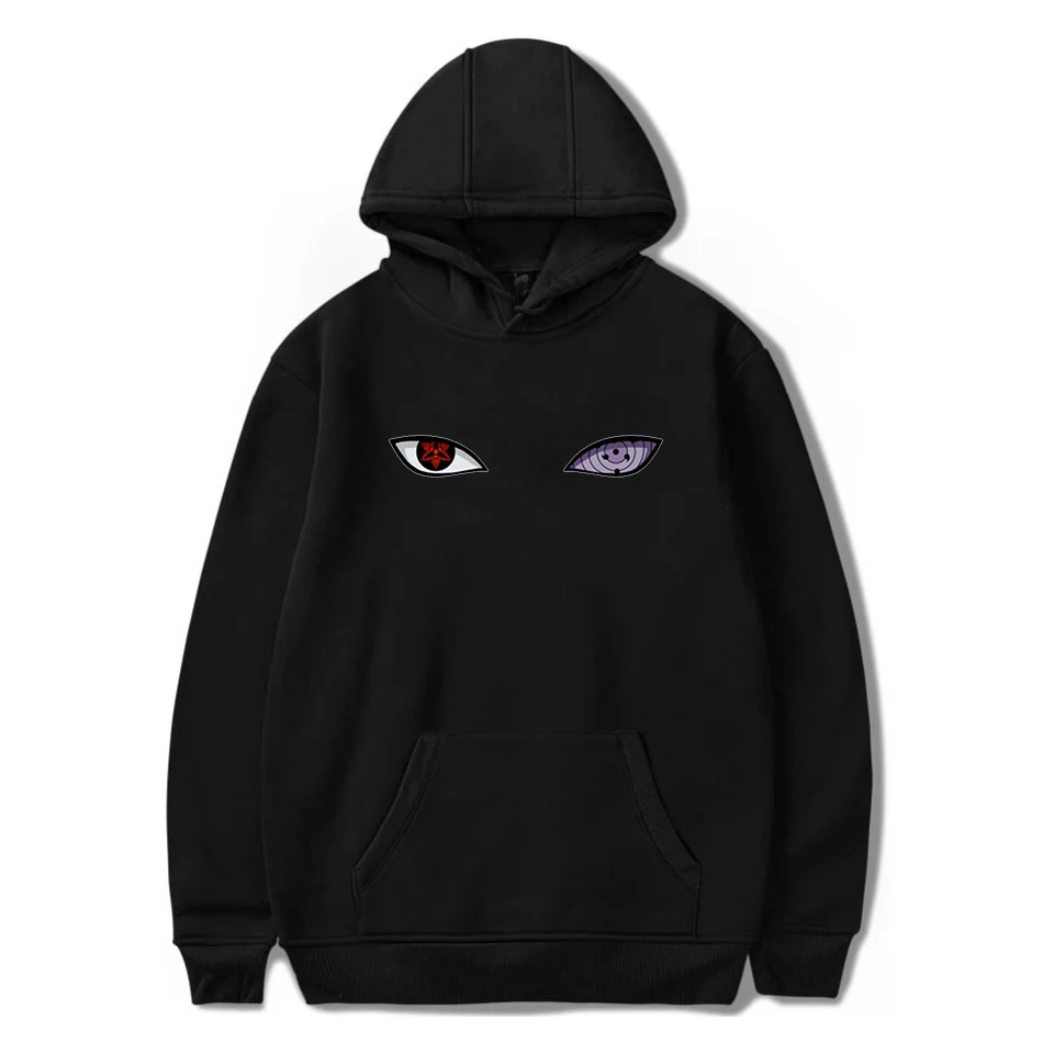 Men's Swagger Eye Embroidered Pullover Hoodie Black