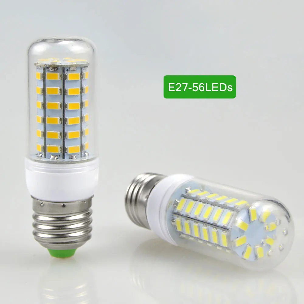 10 шт./упак. AC220V SMD 5730 светодиодный светильник E27 E14 светодиодный лампы кукурузы лампы 24 36 48 56 69 72 светодиодный s люстры лампы в форме свечи светодиодный светильник для дома украшения