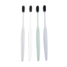 4 шт. чистая ультра мягкая бамбуковая зубная щетка из древесного угля, антибактериальный уход за полостью рта, зубная щетка с угри, инструмент для ухода за полостью рта