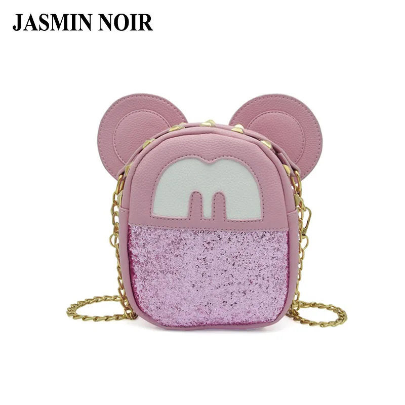 

Brand Designer Women Paillette Back pack Cute Female Mickey Mini small Crossbody Bag cartoon Rivet Chain School Shoulder Bags