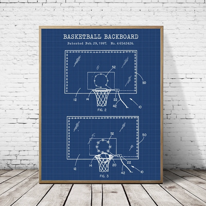 Basketball Backboard Patent Poster Home Decor