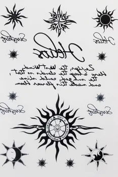 

Many Sun and Moon Tattoo 21 X 15 CM Sized Sexy Cool Beauty Tattoo Waterproof Hot Temporary Tattoo Stickers