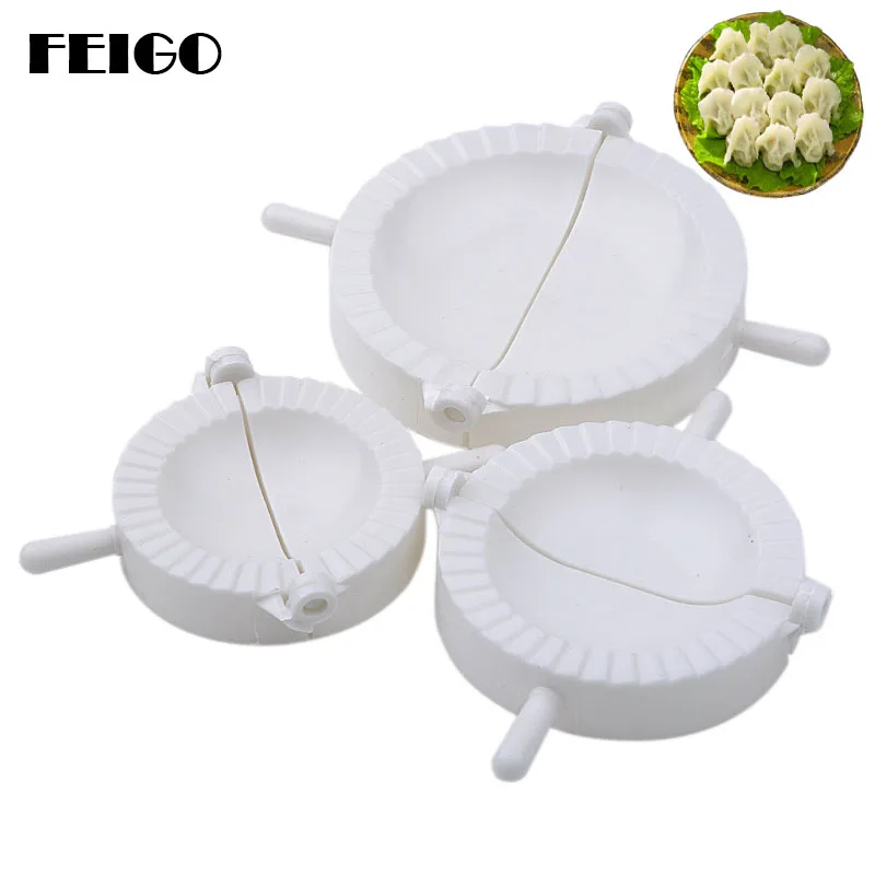 

FEIGO 3Pcs/Set Practical Kitchen Tools Magic Manual Pack Dumpling Machine Food-grade Plastic Pinch Home Dumpling Mold Box F121