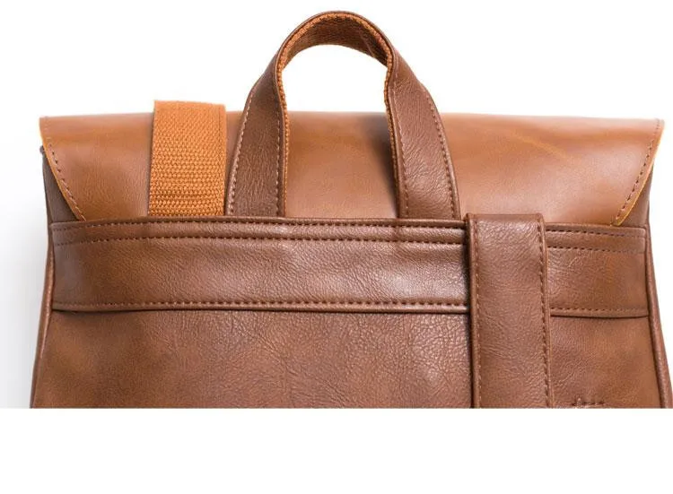 Винтажные мужские рюкзаки из искусственной кожи для отдыха в консервативном стиле Mochila, школьный рюкзак 14 дюймов, мужская сумка через плечо для подростков, рюкзак