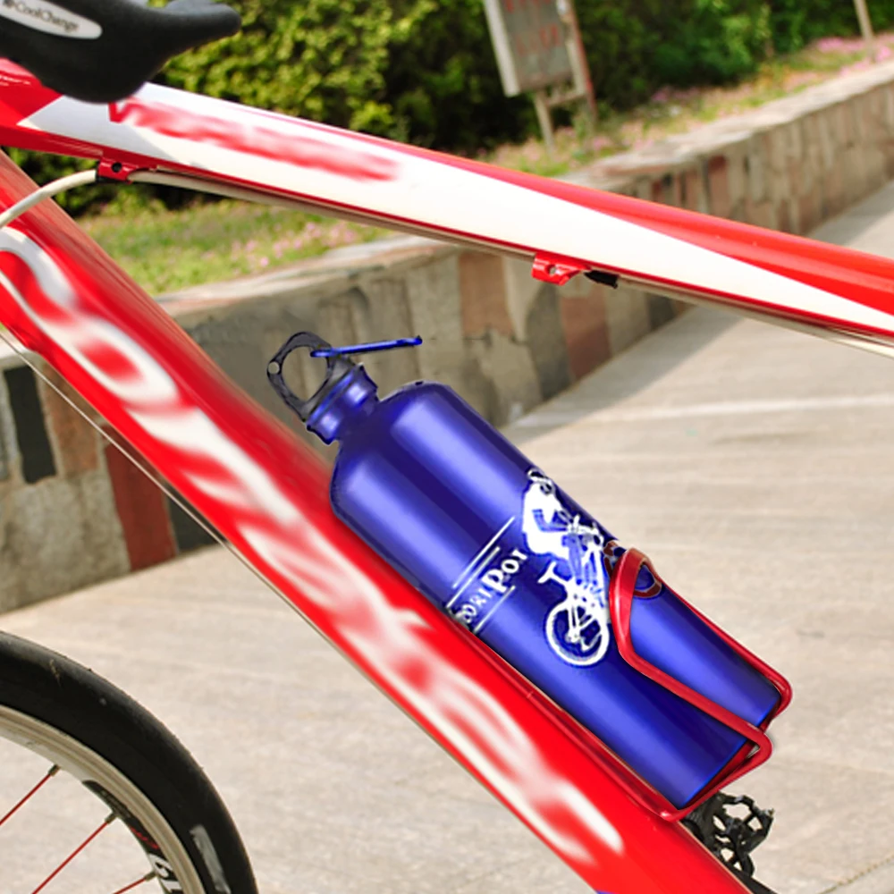 

700ml Bike Water Bottle Cycling Non-toxic Odorless Aluminum Alloy Sport Water Bottle For Bicycle With Climbing Button Carabiner