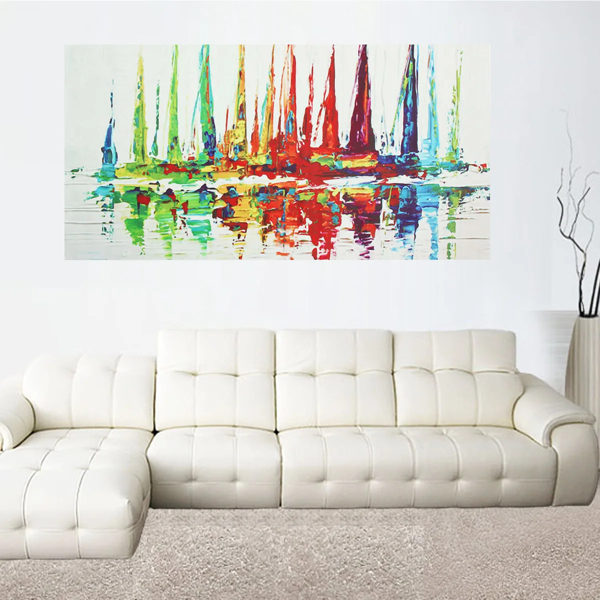 Ручная роспись Современная Абстрактная Картина на холсте лодка якорь корабля картина маслом для гостиной домашний декор 60x120 см