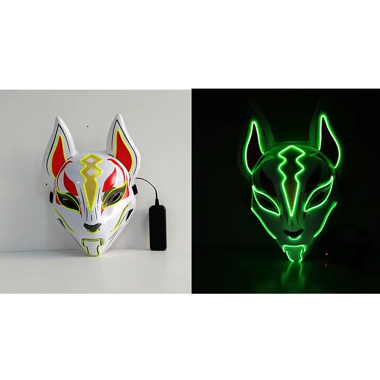Fortniter Fox Mask Led Light Mask Halloween Pary Cosplay Prop Adult Kids Drift Mask Christmas Gift (20)