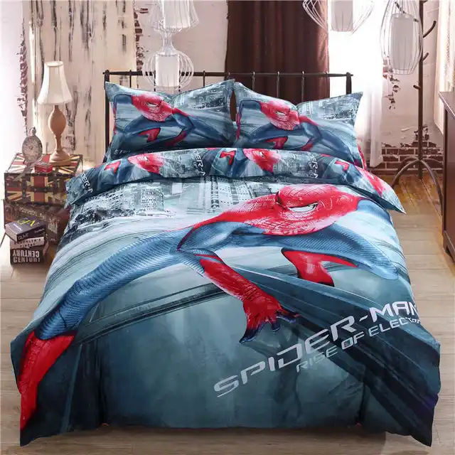Us 70 99 29 Off 3d Spider Man Bedding Marvel Avengers Bed Sheet Set Printed Duvet Cover Single Queen King Size Comforter Kids Boys Home Textile In